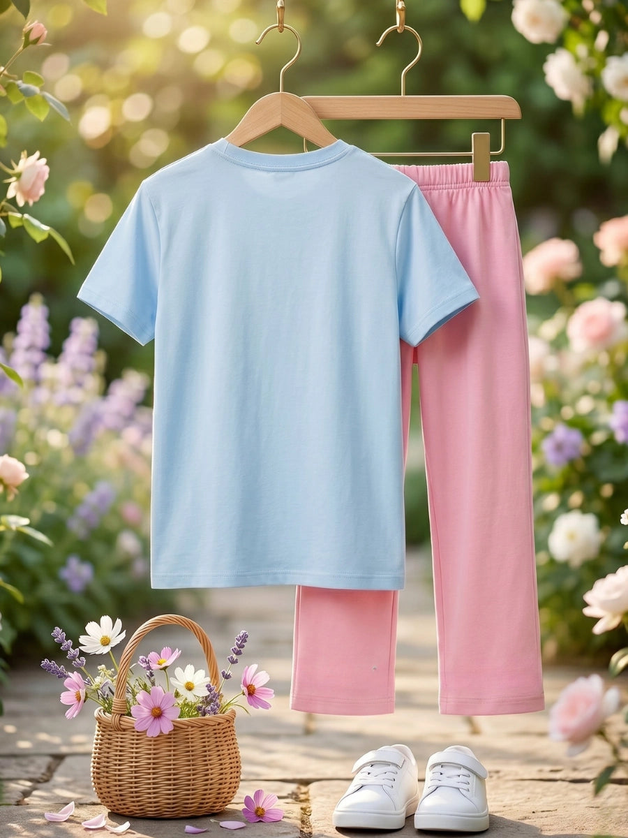 "Summer Chic" Sky Blue & Pink