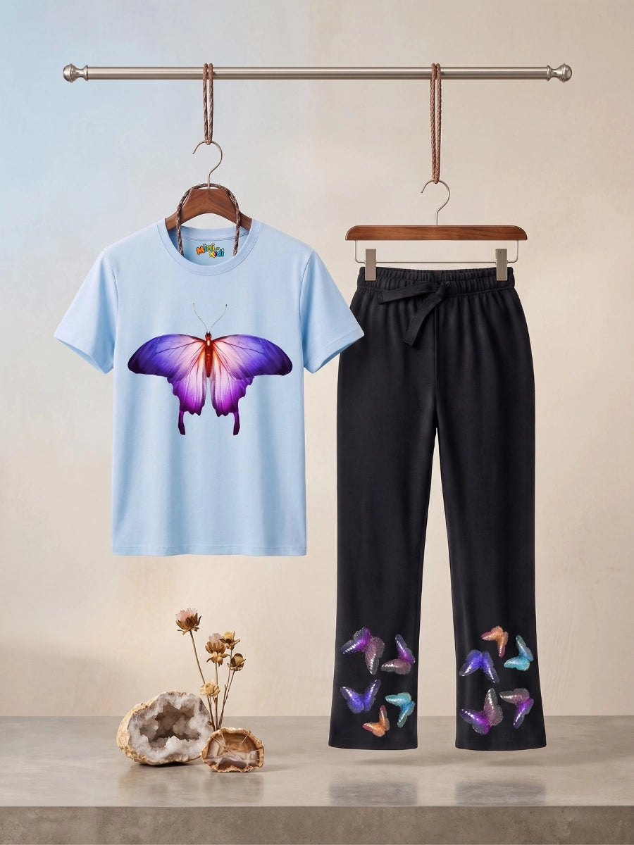 Ethereal Butterfly Cotton Suit Set