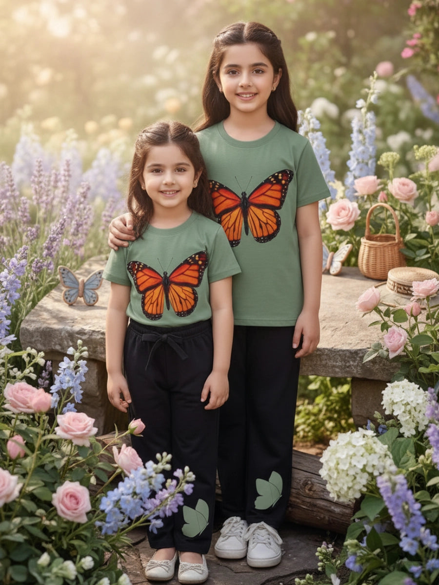Monarch Butterfly Sage Green & Black