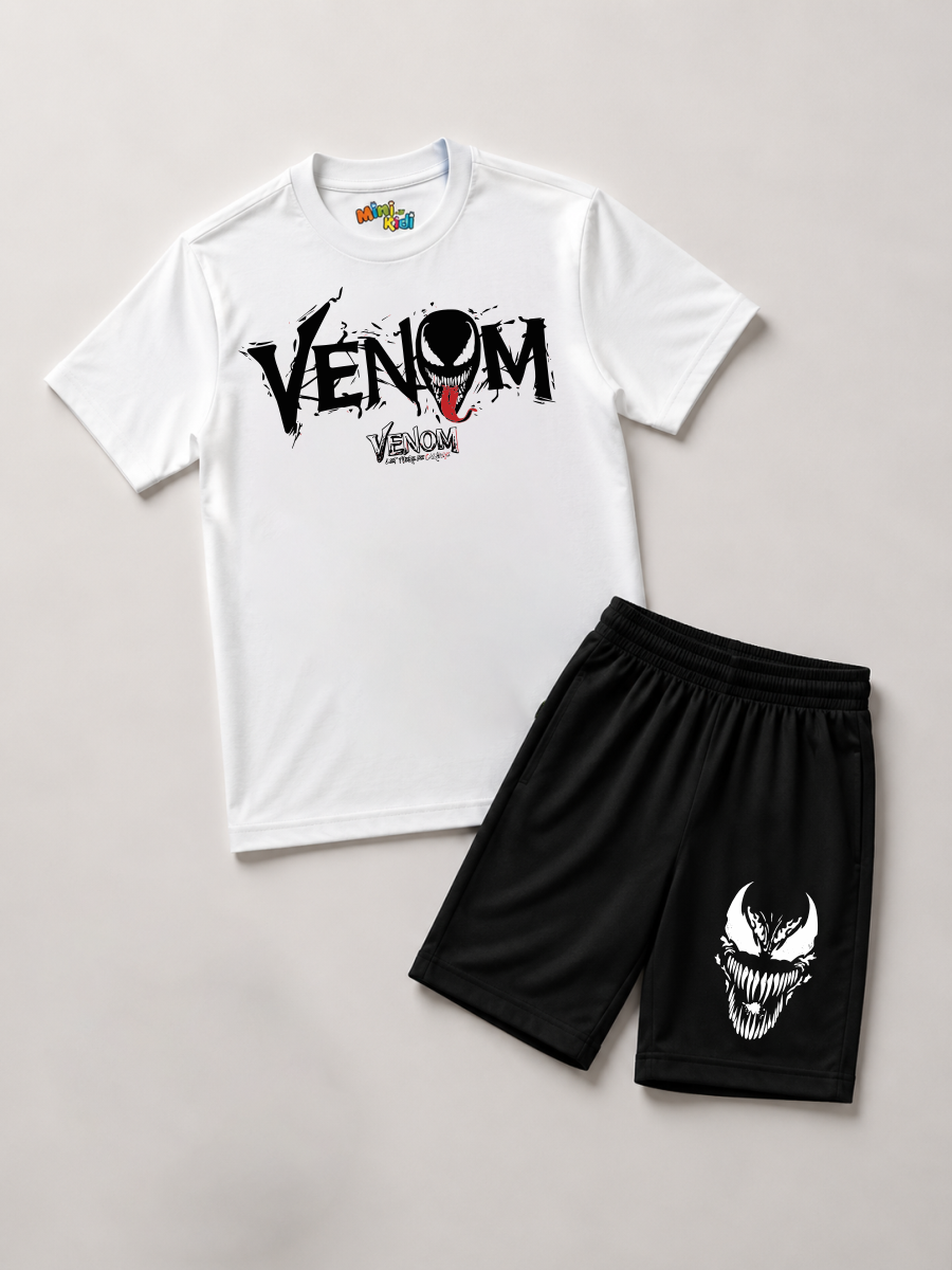 Venom Graphic T-Shirt & Shorts Set