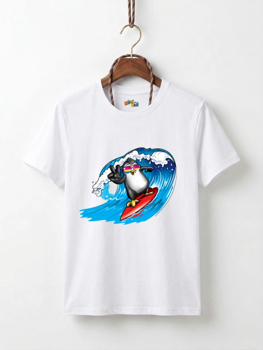 Cool Penguin Surfer