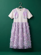 Lavender Glow Organza Cut-work Party Dress