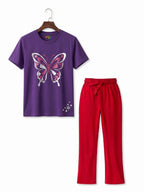 Metallic Butterfly Cotton Suit Set