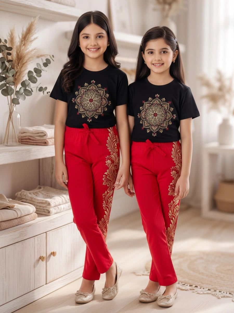 Golden Mandala Black & Red