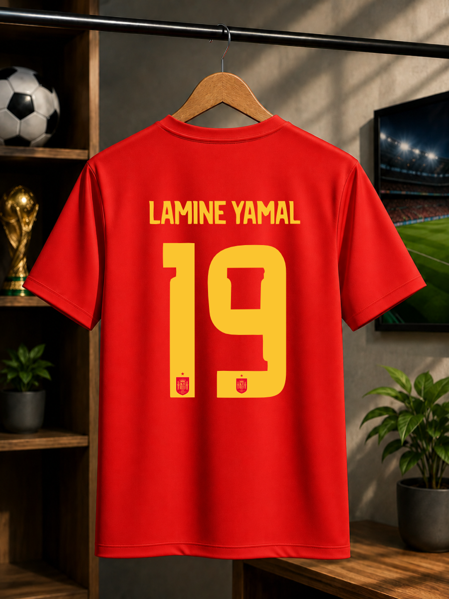 Lamine Yamal #19 Spain Football Jersey