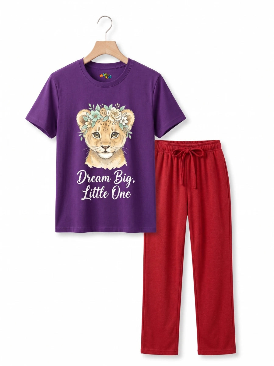 Lion Cub "Dream Big" Royal Purple & Red