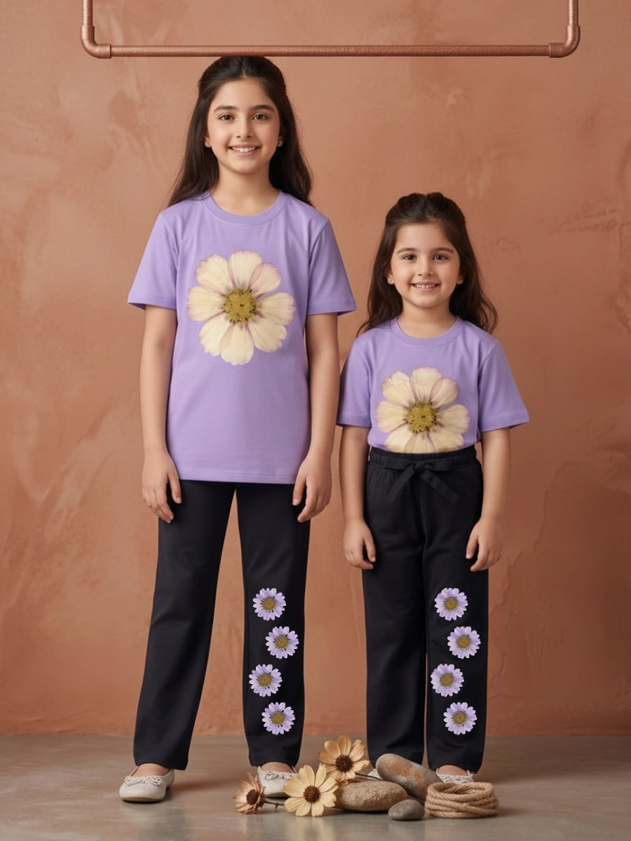 Lavender Daisy Cotton Suit Set