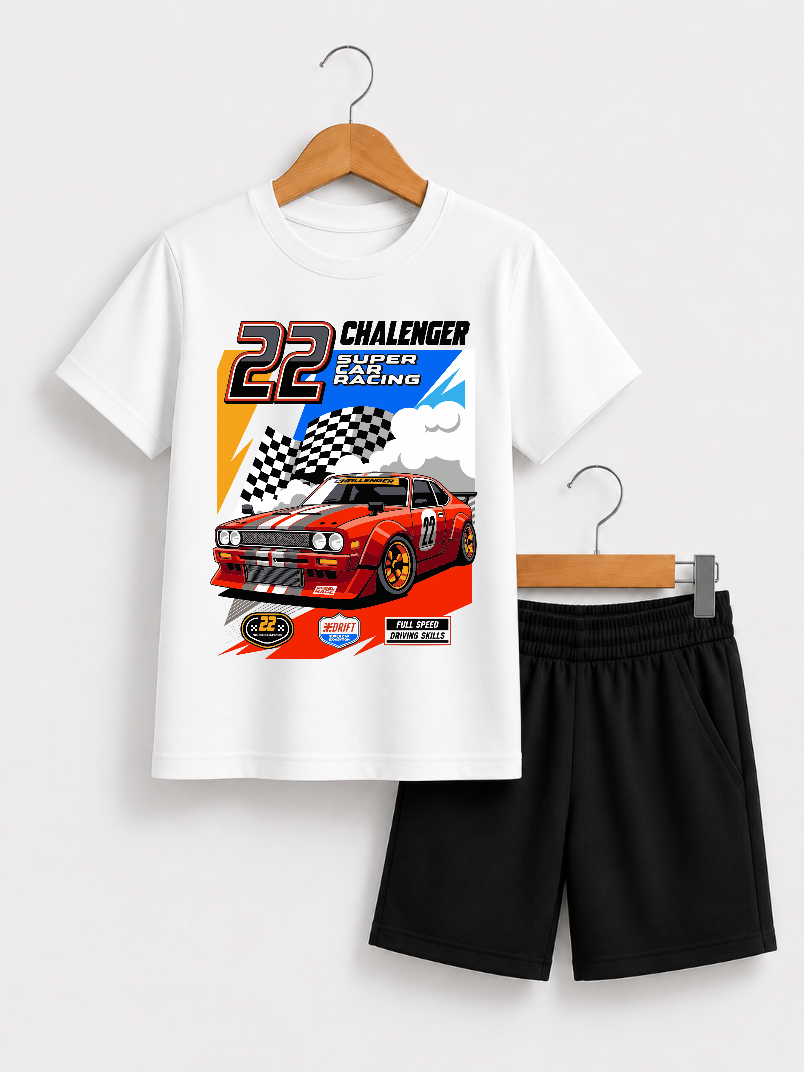 Challenger 22 Racing Kids T-Shirt & Shorts Set
