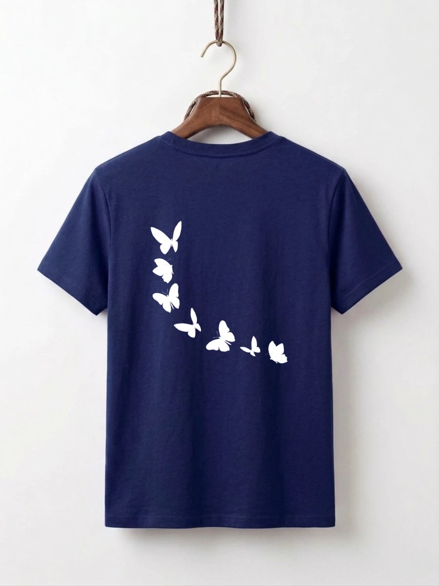 Girls Maysa Kitten & Butterfly Double-Sided Graphic Tee