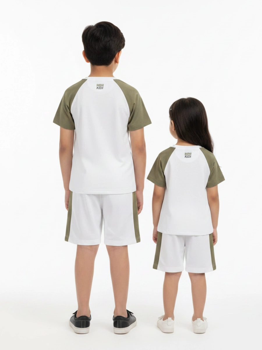 Unisex Premium "Mini Kidi" Olive & White