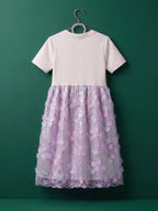 Lavender Glow Organza Cut-work Party Dress