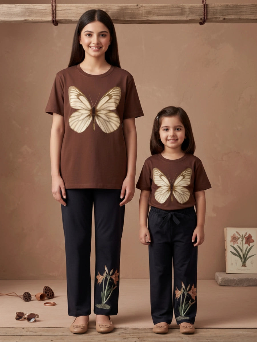 Vintage Butterfly Cotton Suit Set