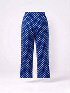 Polka Dot Jersey Pajama - Midnight Blue & White