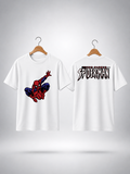 Spider Leap Classic Front & Back Graphic T-Shirt – White