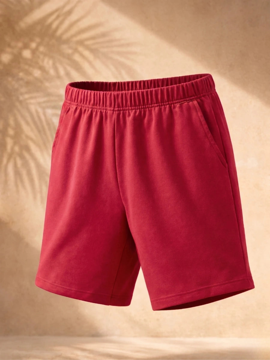 Cotton Jersey Shorts - Red