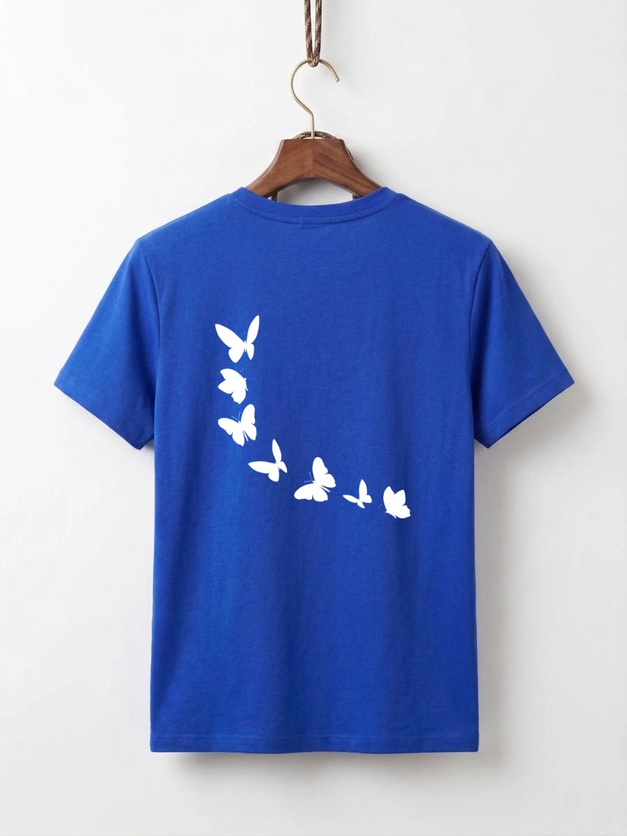 Girls Maysa Kitten & Butterfly Double-Sided Graphic Tee