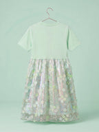 Mint Glow Organza Cut-work Party Dress