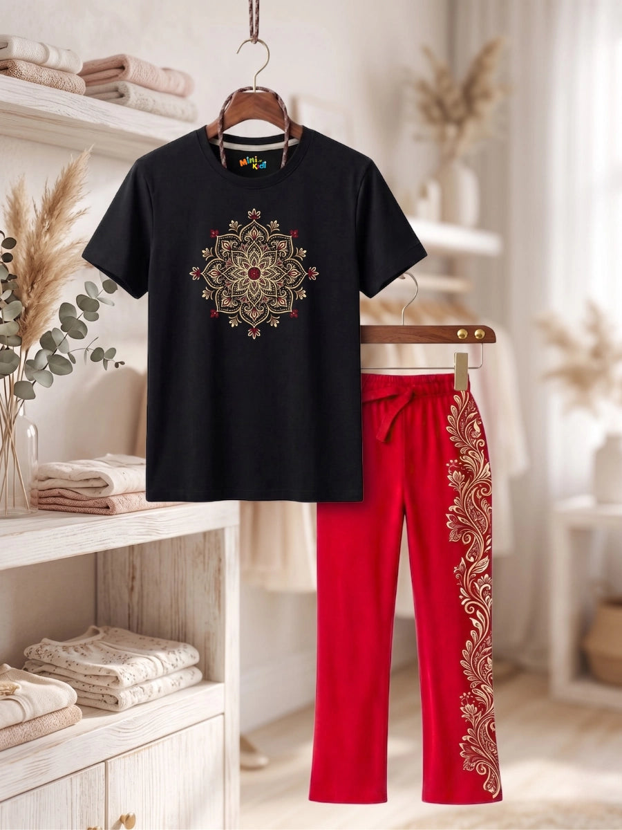 Golden Mandala Black & Red
