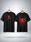 Spider Shadow Front & Back Graphic T-Shirt – Black