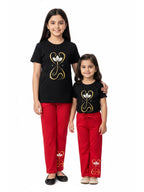 Golden Heart-Bloom Cotton Suit Set