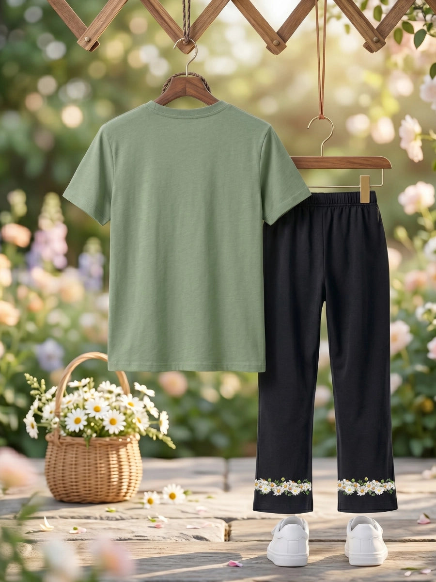 Daisy Garden Sage Green & Black