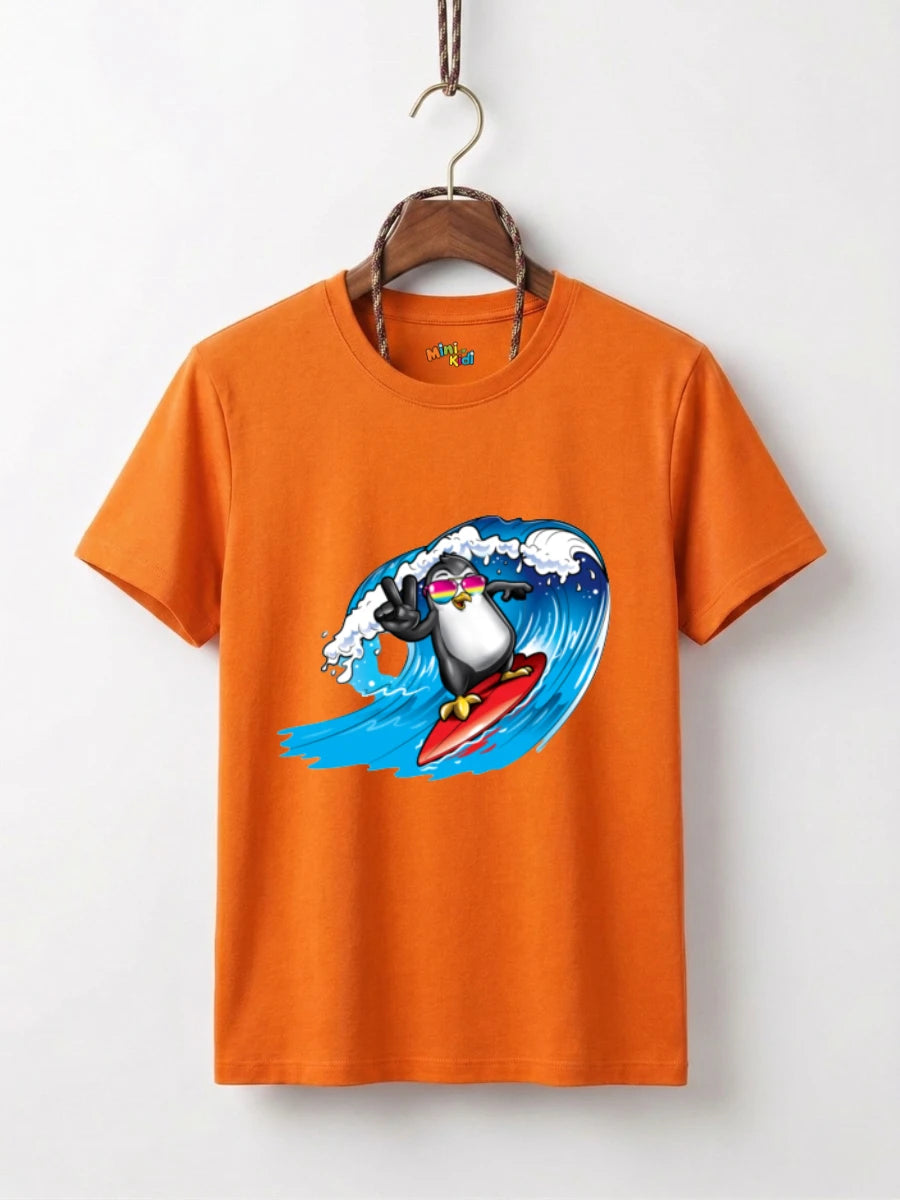 Cool Penguin Surfer