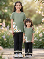 Daisy Garden Sage Green & Black