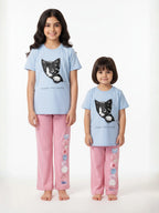 Kitten "Caught You Lookin" Sky Blue & Pink