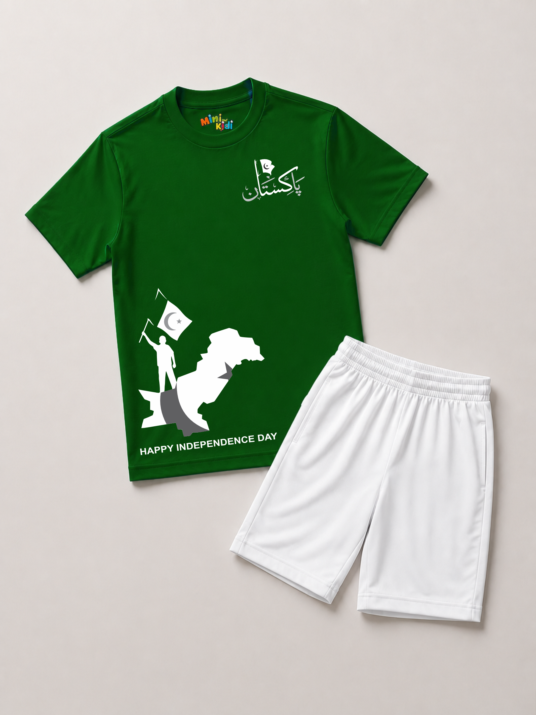 Pakistan Independence Day Kids T-Shirt & Shorts Set – MiniKidi
