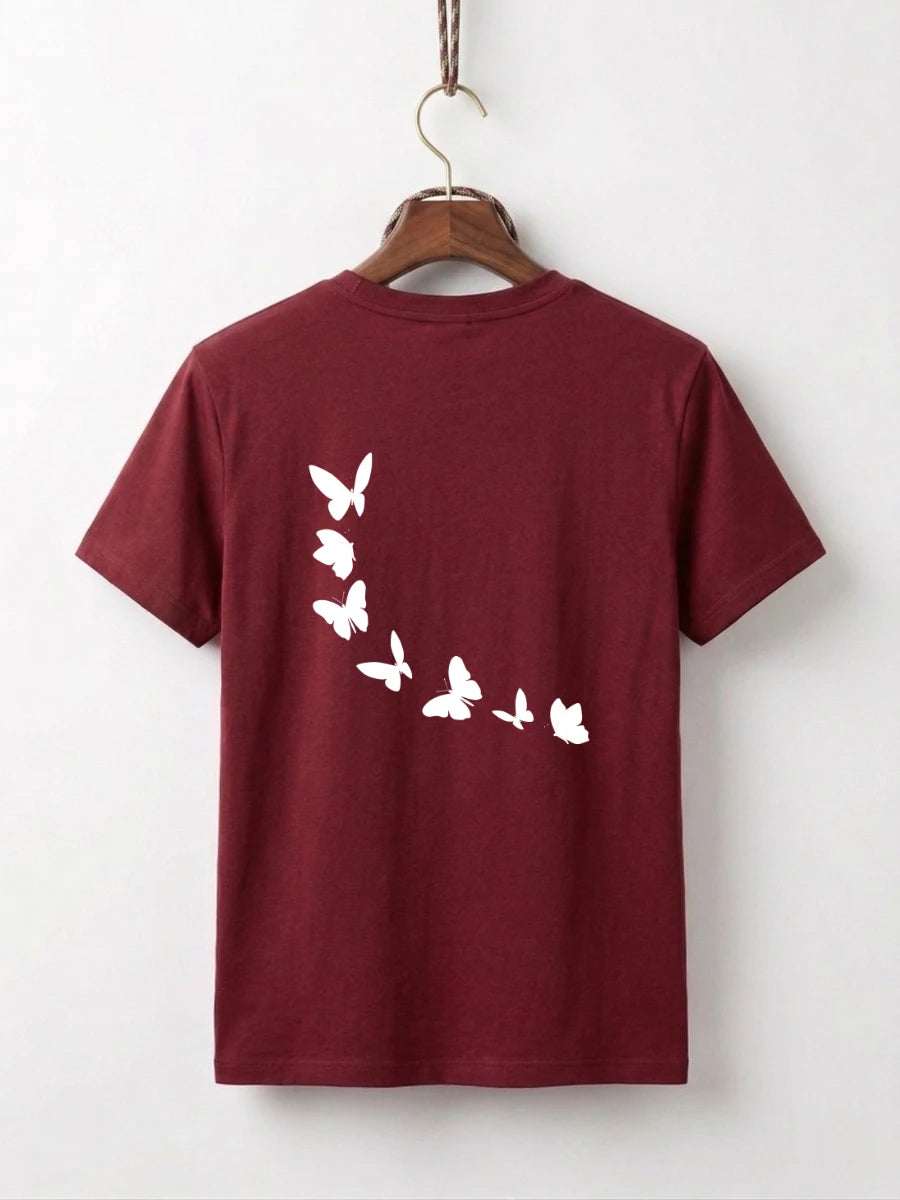 Girls Maysa Kitten & Butterfly Double-Sided Graphic Tee