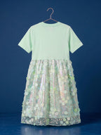 Mint Glow Organza Cut-work Party Dress