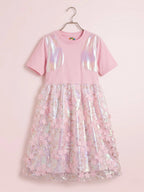 Pink Glow Organza Cut-work Party Dress