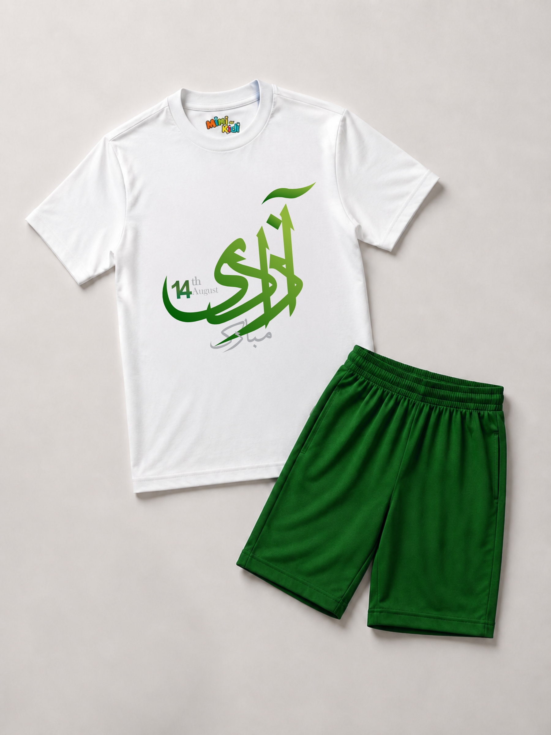 14 August Azadi Mubarak Outfit T-Shirt & Shorts Set
