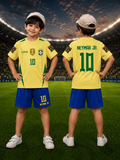 Neymar Jr #10 Brazil Football Jersey & Shorts Set for Kids