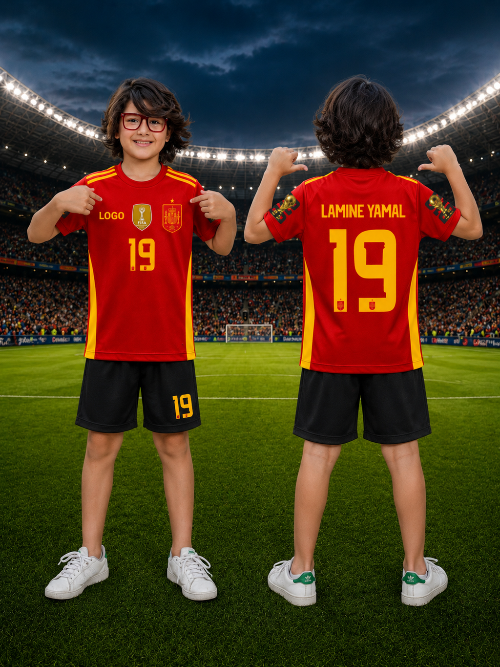 Lamine Yamal #19 Jersey & Shorts Set