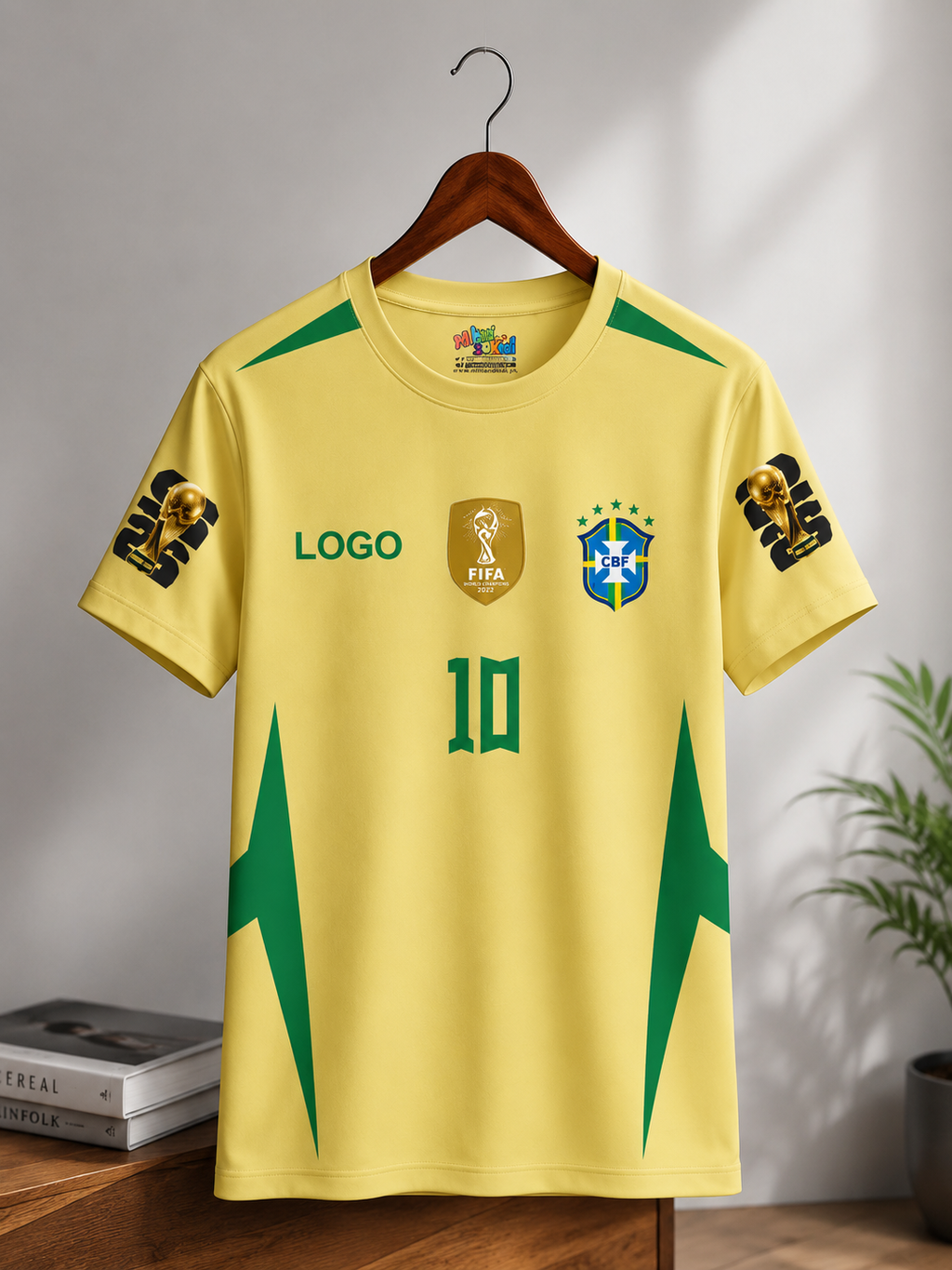 Brazil Neymar Jr 10 Premium Football T-Shirt