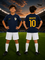 France Away Football Kit for Kids – MBAPPÉ #10 (navy blue)