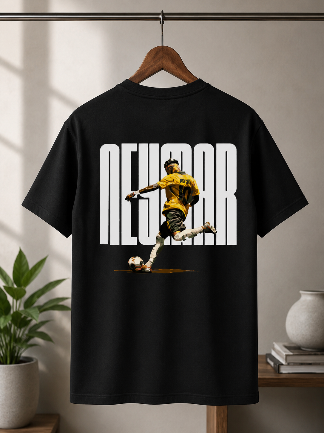 Neymar Jr Brazil Black Edition Football T-Shirt