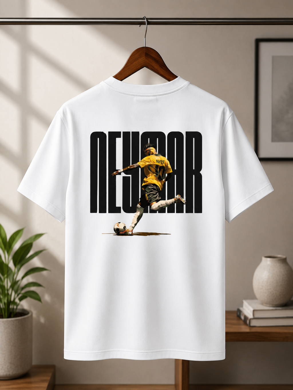 Neymar Brazil White Edition Graphic Football T-Shirt