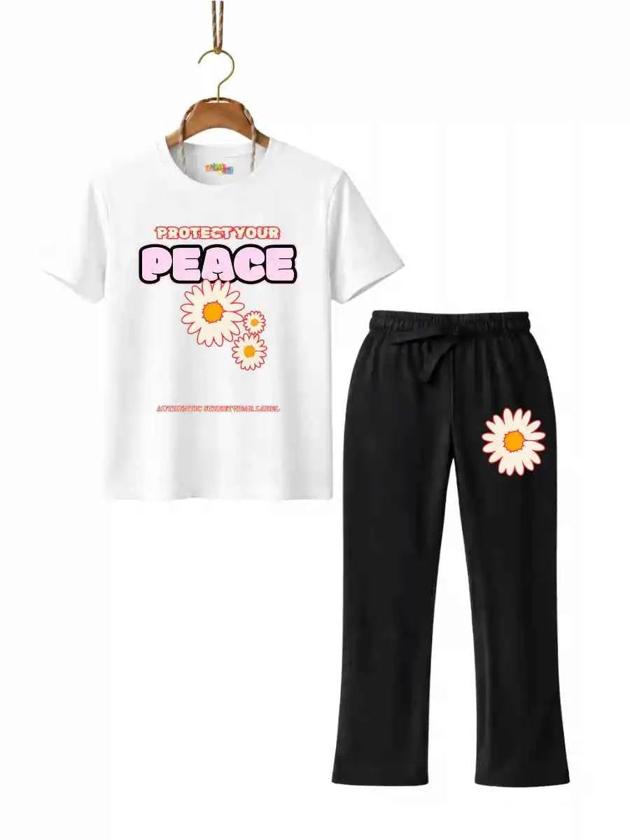 Mini Kidi’s Protect Your Peace Printed Trouser Set (Copy)