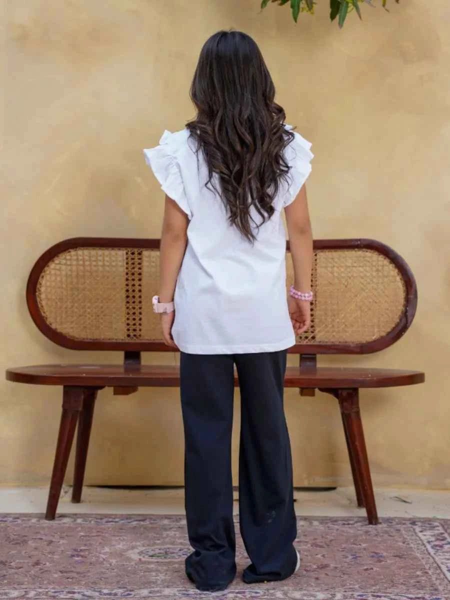 Midnight Bow Top & Flared Trouser Set