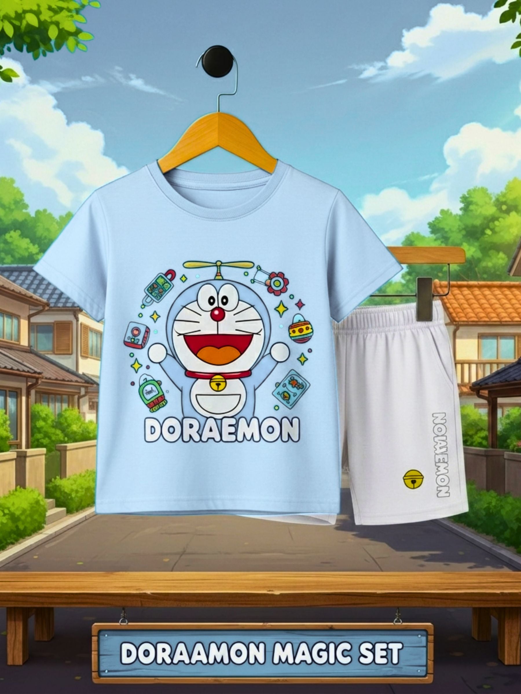 Unisex Doraemon Magic Short Set
