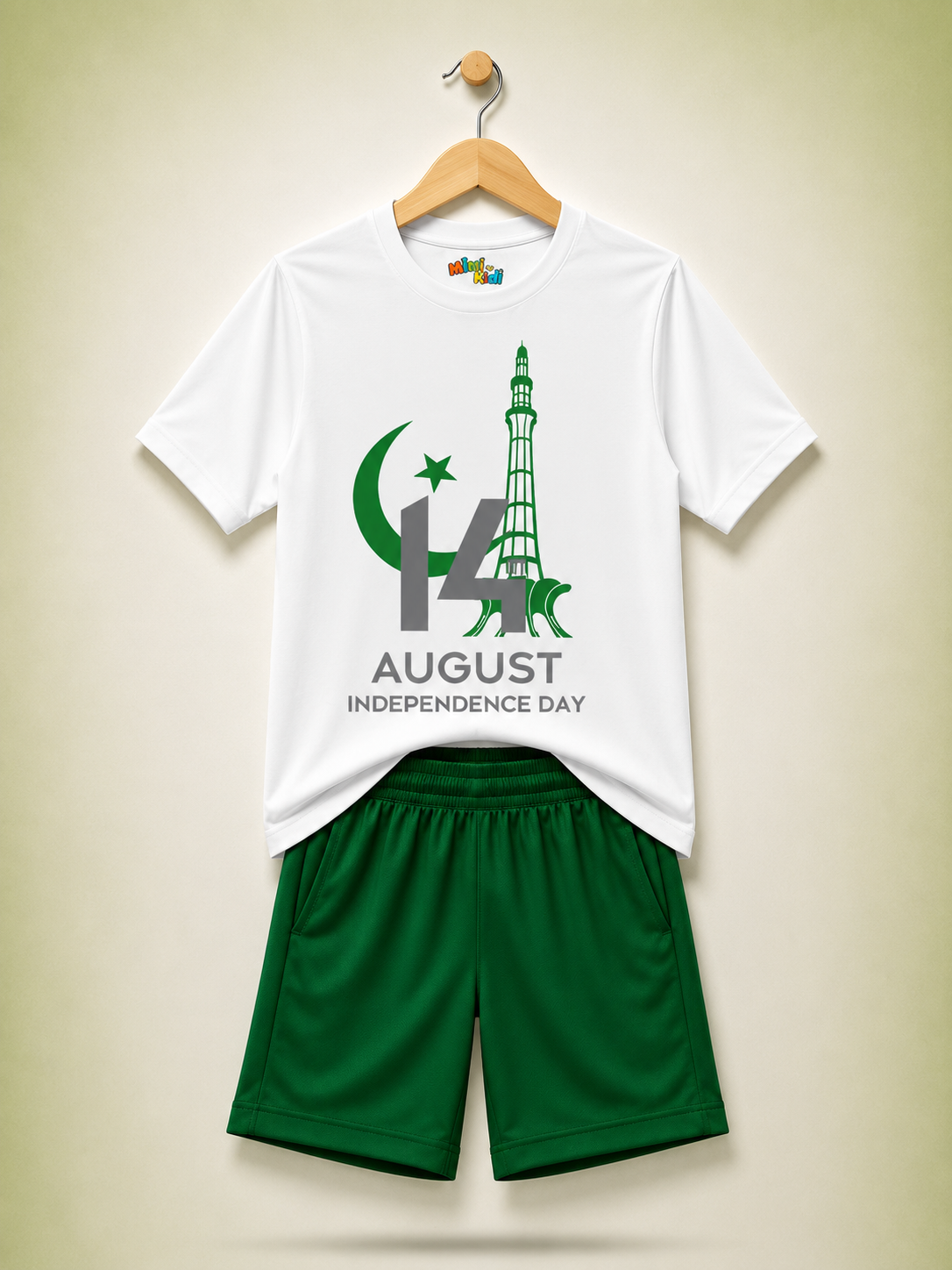 Pakistan Independence Day Kids T-Shirt & Shorts Set – MiniKidi ⭐