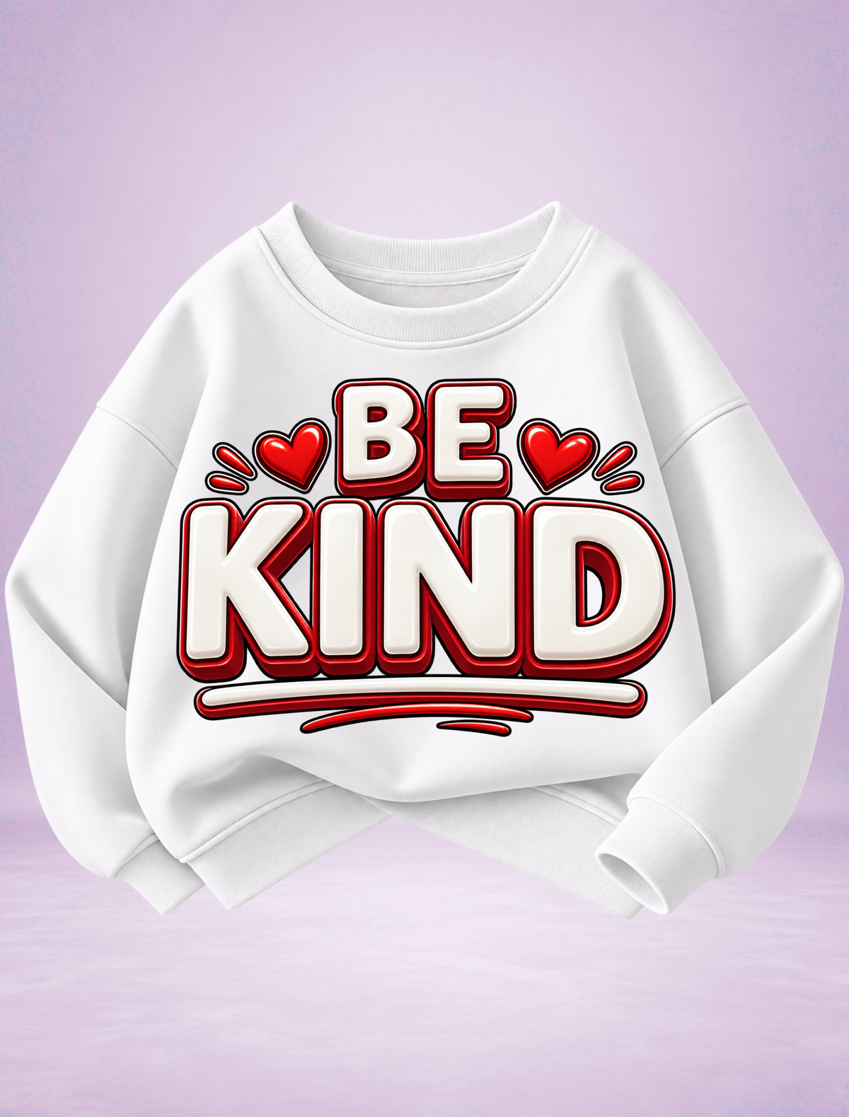 Be Kind Red & White Heart Girls Sweatshirt