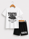 Tokyo Underground Graphic T-Shirt & Shorts Set