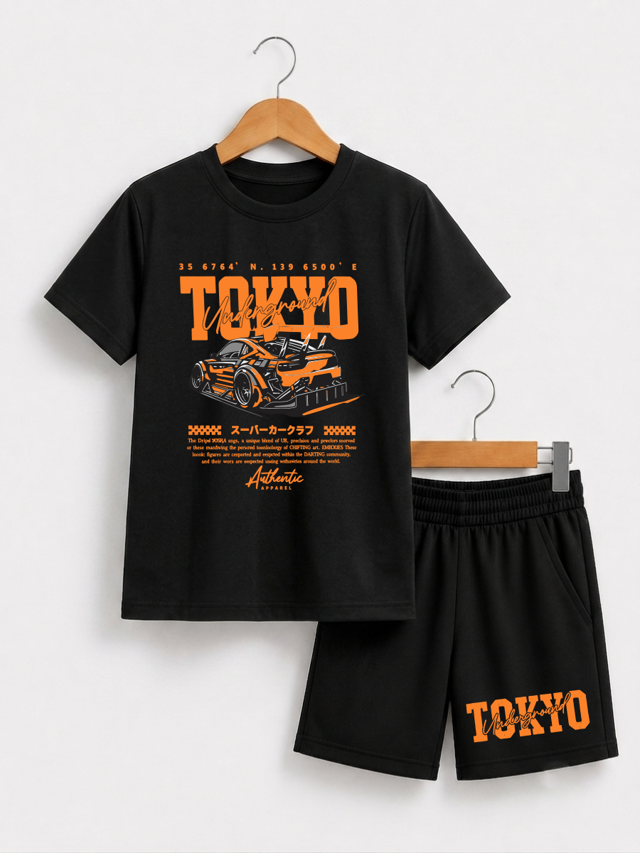 Tokyo Underground Graphic T-Shirt & Shorts Set