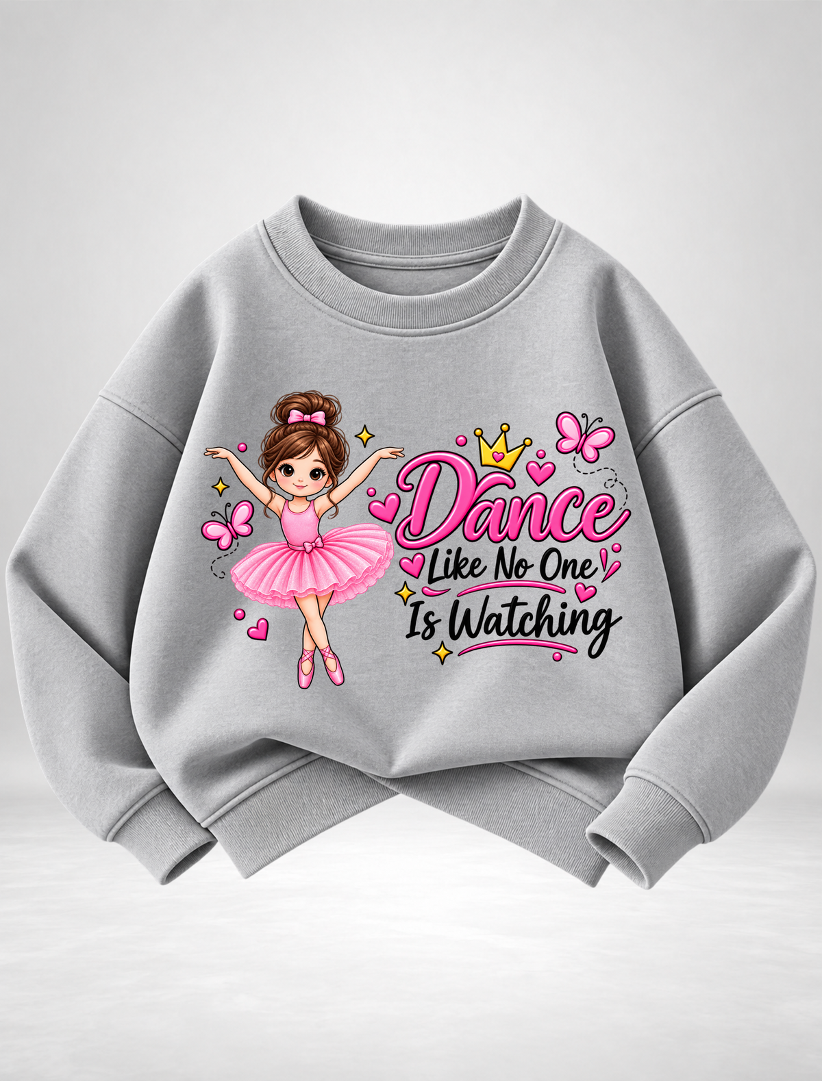 Girls “Dance Like No One Is Watching” Graphic Sweatshirt