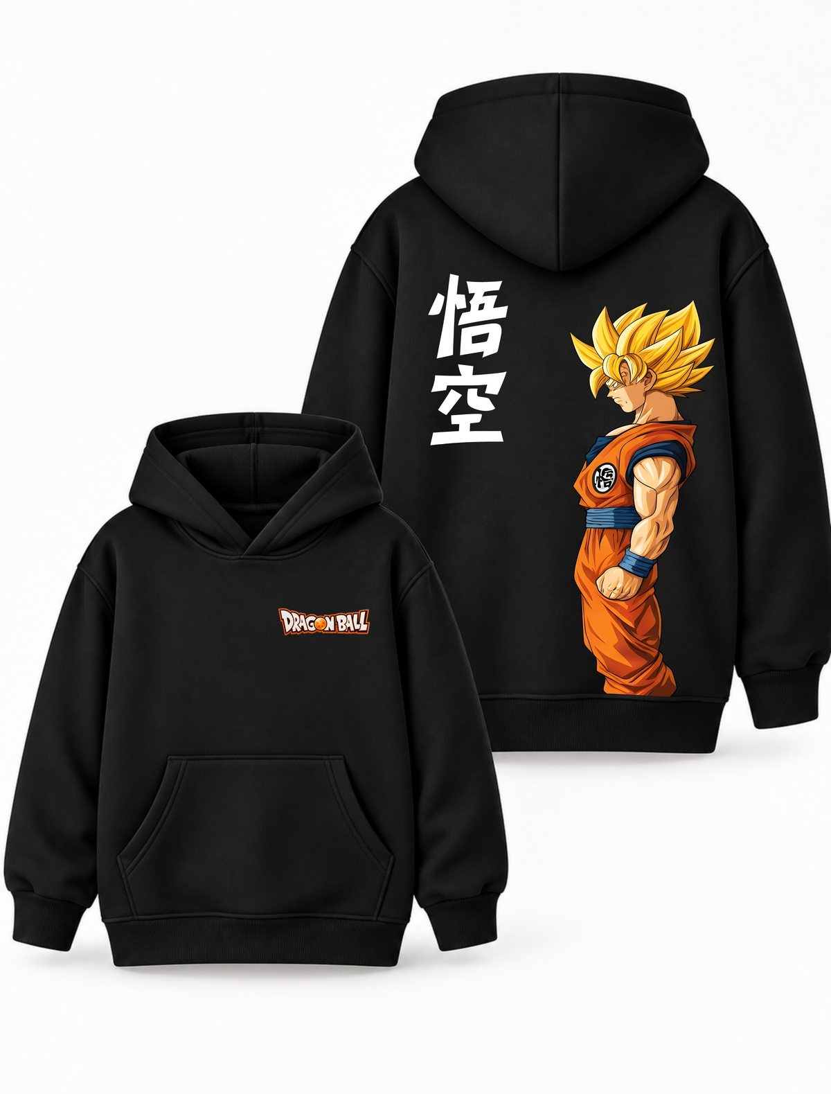 Boys Dragon Ball Goku Graphic Hoodie – Black | MiniKidi