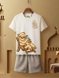 Eid Mubarak White Short Set