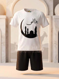Festive Crescent Short Set - White & Black
